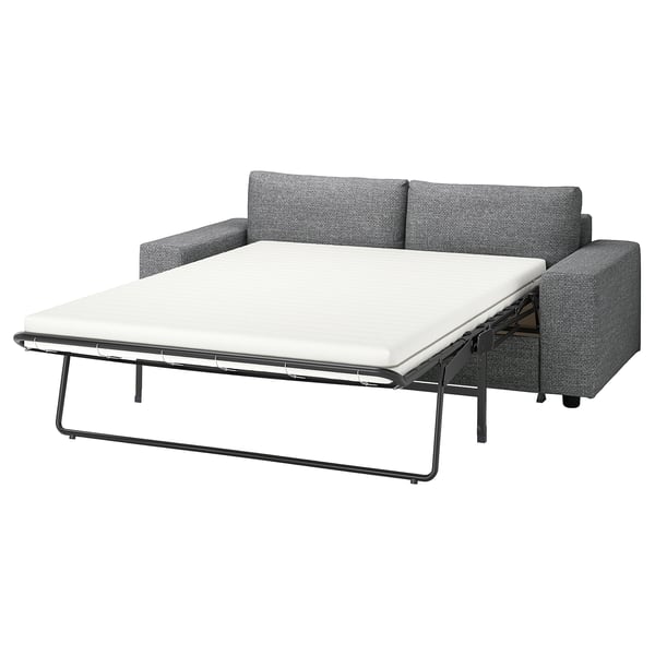 VIMLE 2-seat sofa-bed, with wide armrests/Lejde grey/black