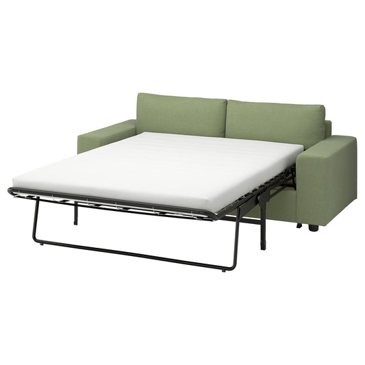 VIMLE 2-seat sofa-bed, with wide armrests/Mosshed grey-green, 204 cm