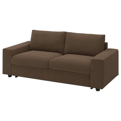 VIMLE 2-seat sofa-bed, with wide armrests/Mosshed dark brown, 204 cm