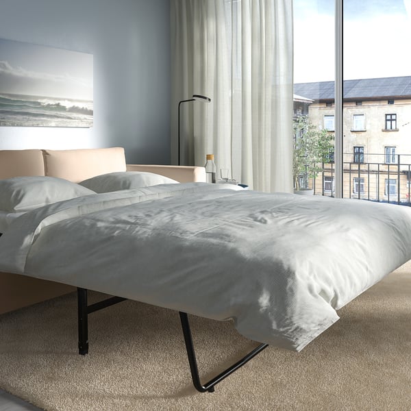 VIMLE 2-seat sofa-bed, Hallarp beige, 190 cm
