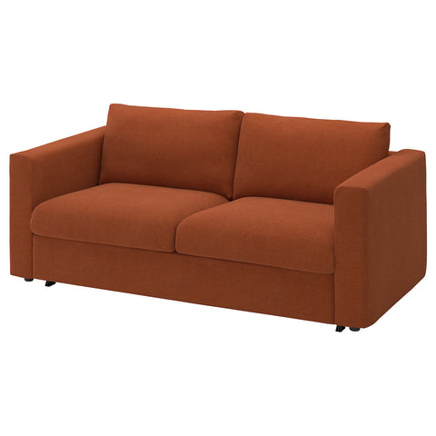 VIMLE 2-seat sofa-bed, Mosshed red-brown, 190 cm