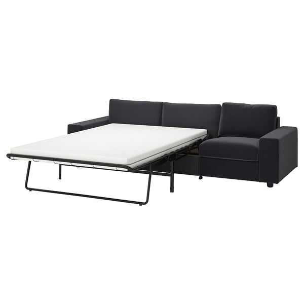 VIMLE 3-seat sofa-bed, with wide armrests/Djuparp dark grey, 275 cm