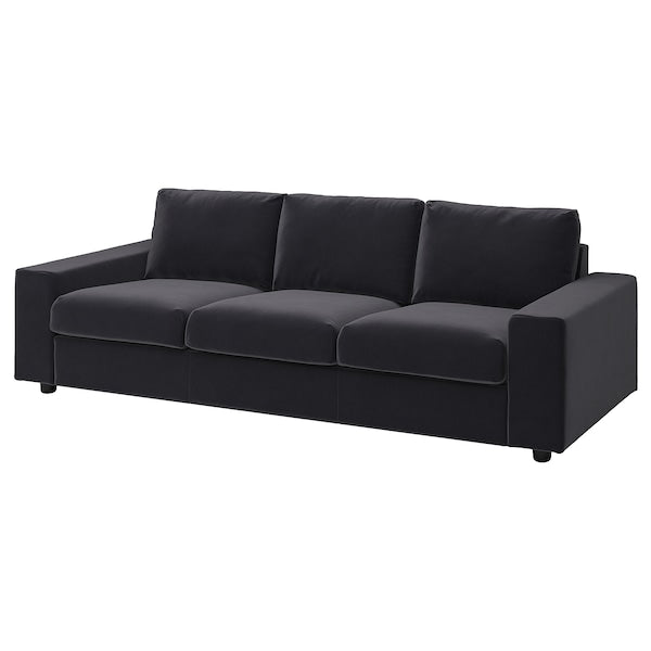 VIMLE - 3-seater sofa bed, with wide armrests/Djuparp dark grey ,