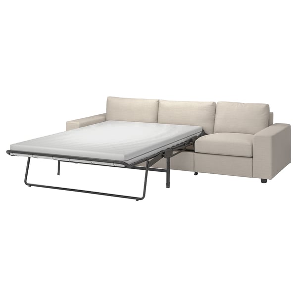 VIMLE 3-seat sofa-bed, with wide armrests/Gunnared beige, 275 cm