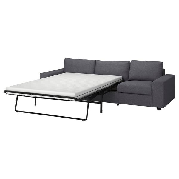 VIMLE 3-seat sofa-bed, with wide armrests/Gunnared medium grey, 275 cm