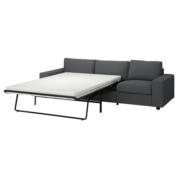 VIMLE 3-seat sofa-bed, with wide armrests/Hallarp grey, 275 cm