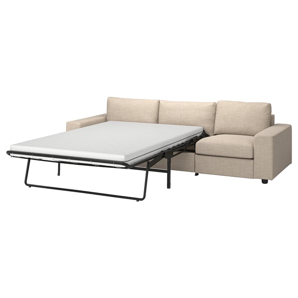VIMLE - 3-seater sofa bed, with wide armrests/Hillared beige ,