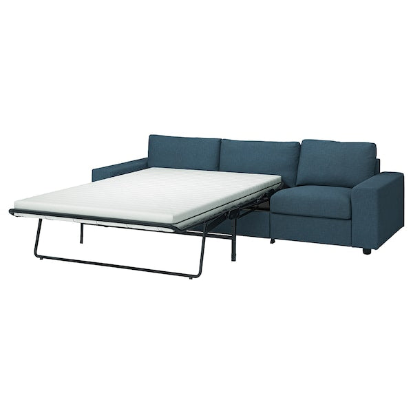 VIMLE - 3-seater sofa bed, with wide armrests/Hillared dark blue ,