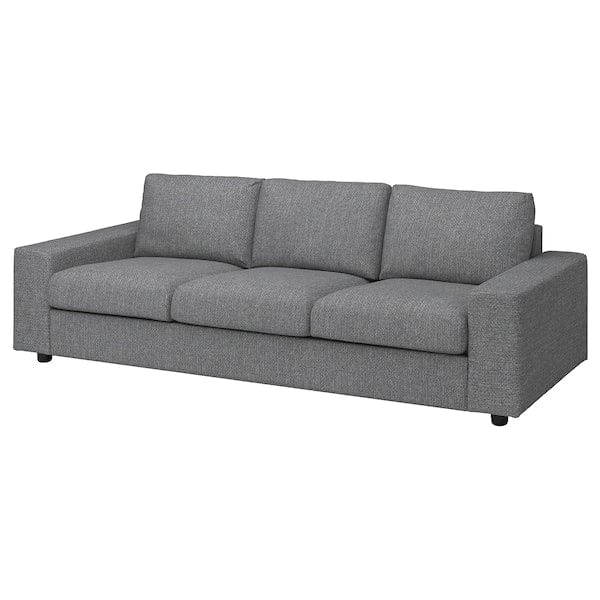 Ikea VIMLE - 3-seater sofa bed, with wide armrests/Lejde grey/black ,