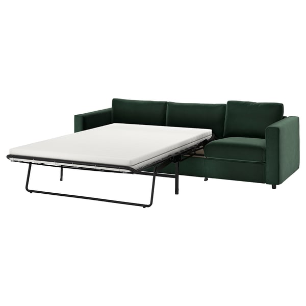 VIMLE 3-seat sofa-bed, Djuparp dark green, 261 cm