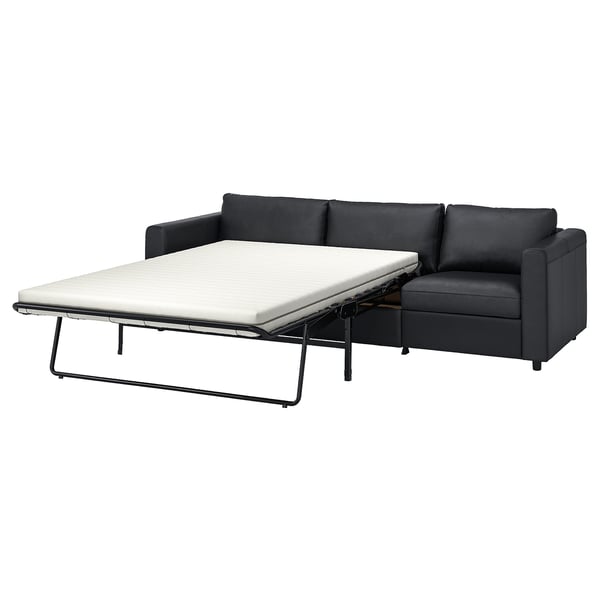 VIMLE 3-seat sofa-bed, Grann/Bomstad black, 261 cm