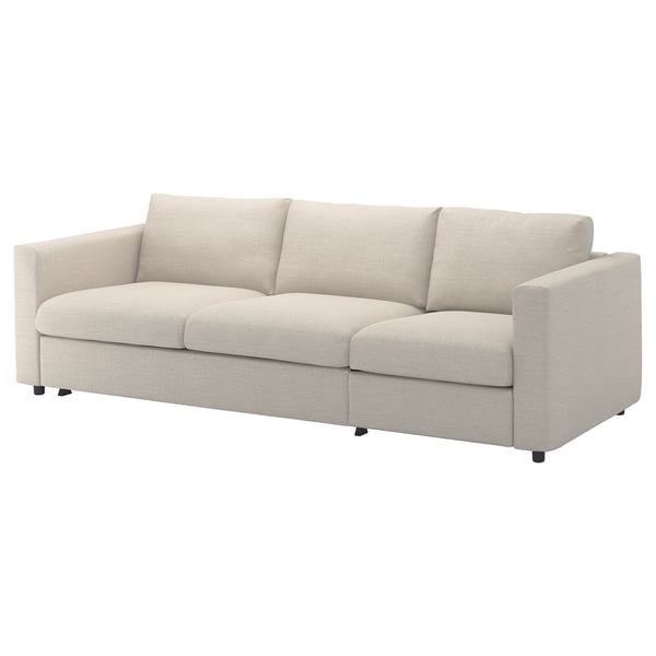 VIMLE 3-seat sofa-bed, Gunnared beige, 261 cm