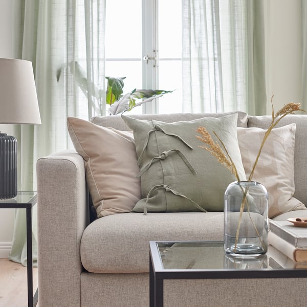 VIMLE 3-seat sofa-bed, Gunnared beige, 261 cm