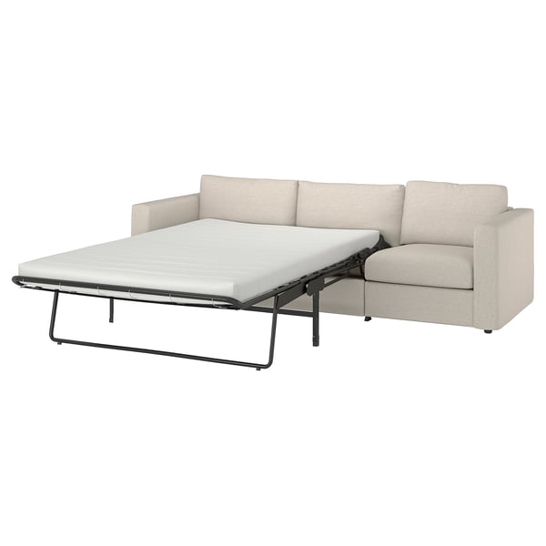 VIMLE 3-seat sofa-bed, Gunnared beige, 261 cm
