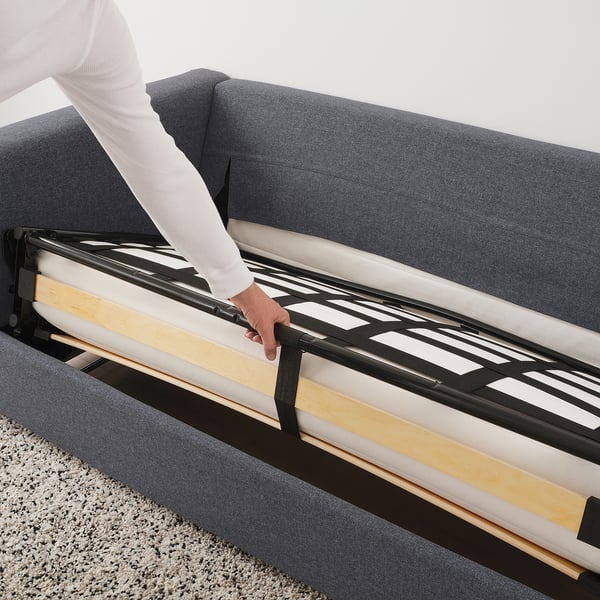 VIMLE 3-seat sofa-bed, Gunnared medium grey, 261 cm