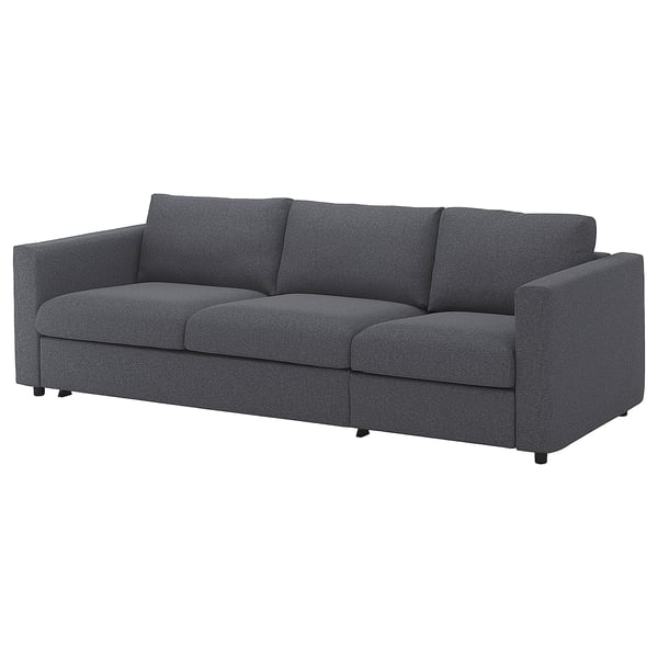 VIMLE 3-seat sofa-bed, Gunnared medium grey, 261 cm