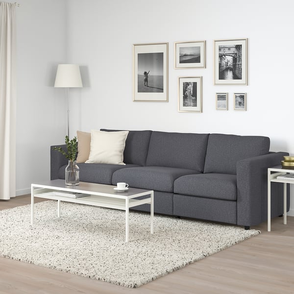 VIMLE 3-seat sofa-bed, Gunnared medium grey, 261 cm