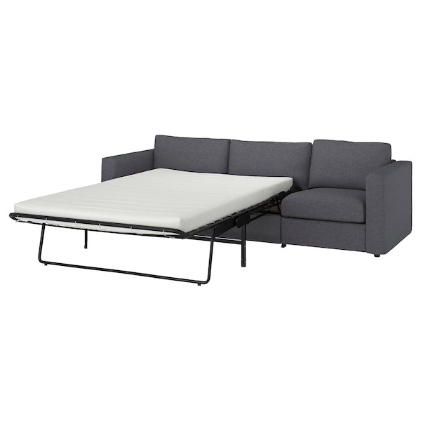 VIMLE - 3-seater sofa bed, Gunnared smoke grey ,