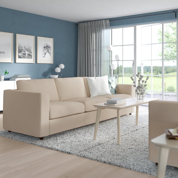 VIMLE - 3-seater sofa bed, Hallarp beige ,