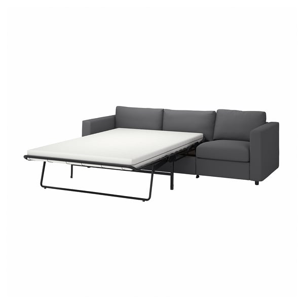 VIMLE 3-seat sofa-bed, Hallarp grey, 261 cm