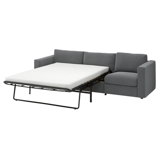 VIMLE 3-seat sofa-bed, Johanneshov dark grey, 261 cm