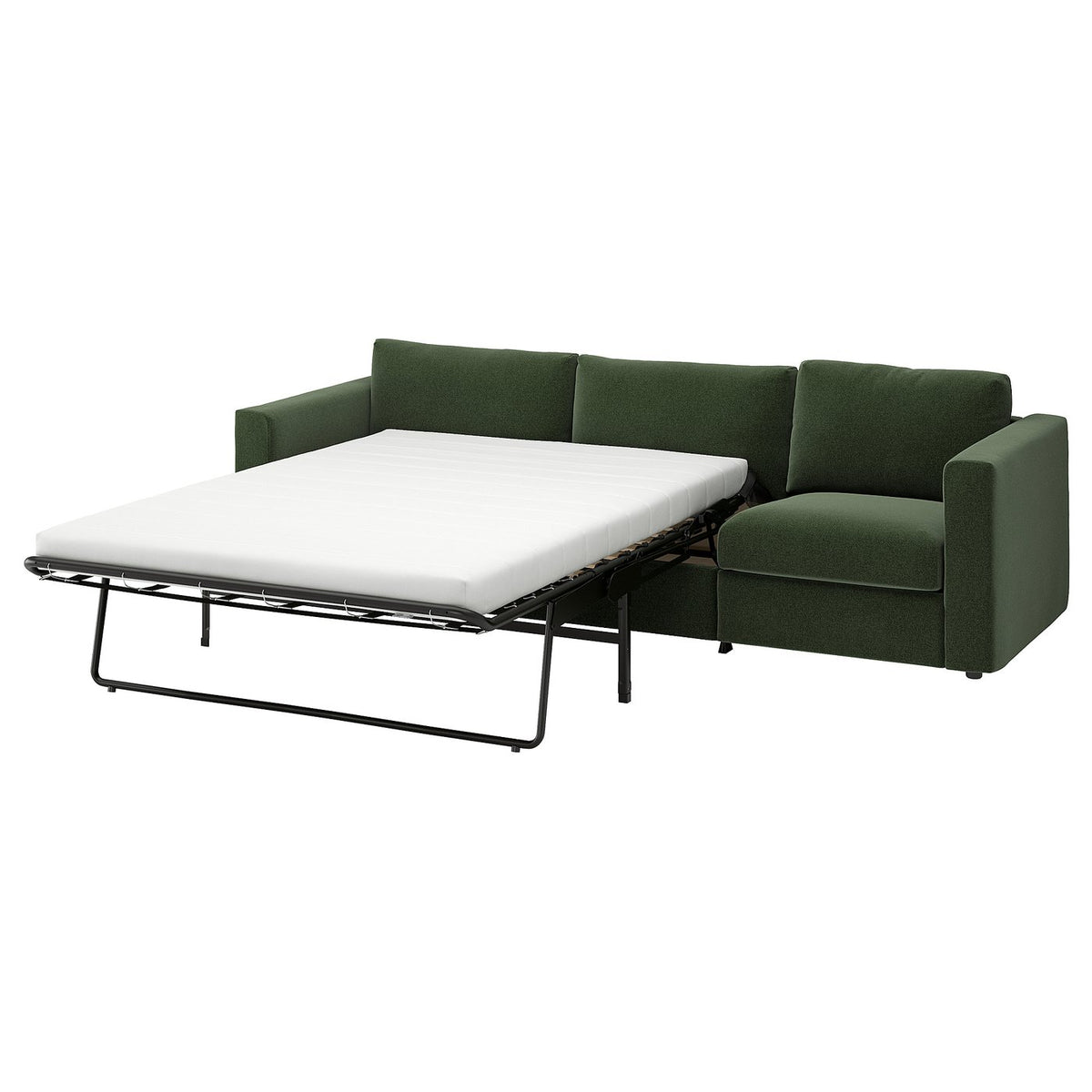 VIMLE 3-seat sofa-bed, Johanneshov dark green, 261 cm