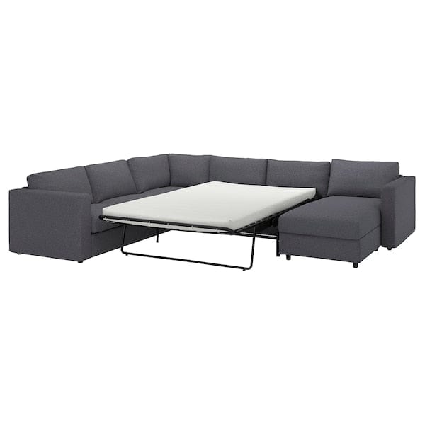 Ikea VIMLE - 5-seater sofa bed/chaise-lon, Gunnared smoky grey ,
