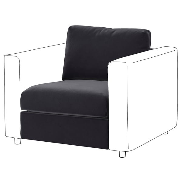 VIMLE 1-seat section, Djuparp dark grey, 71 cm