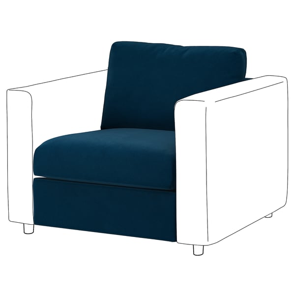 VIMLE 1-seat section, Djuparp dark green-blue, 71 cm