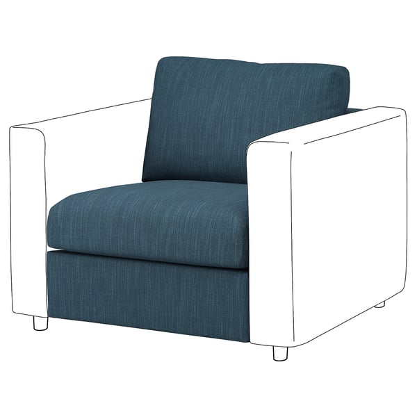 VIMLE 1-seat section, Hillared dark blue, 71 cm