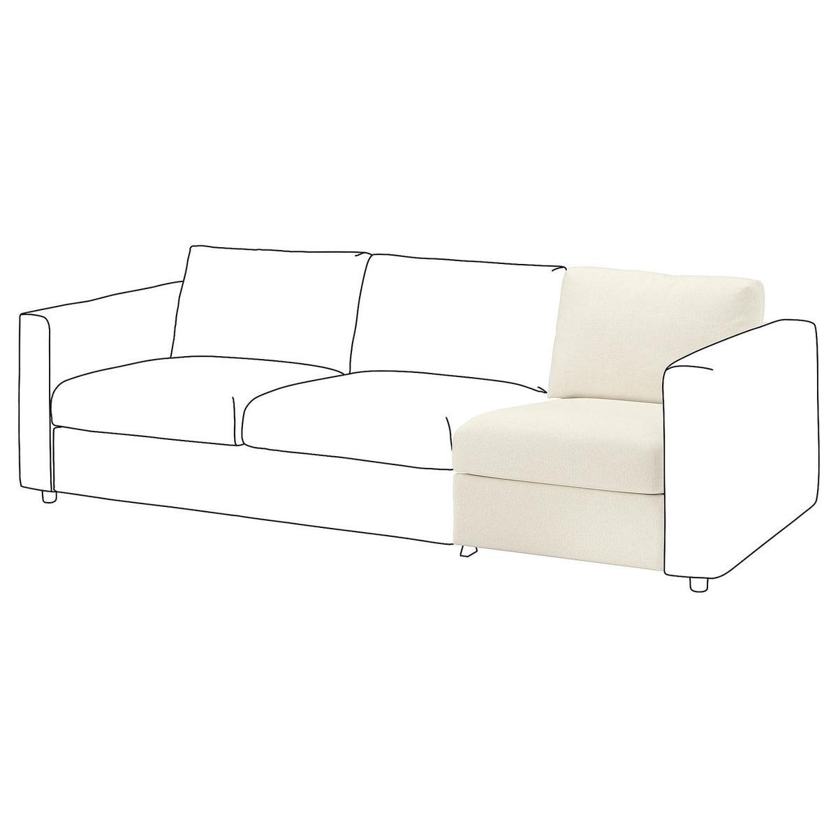 VIMLE 1-seat section, Johanneshov off-white, 71 cm