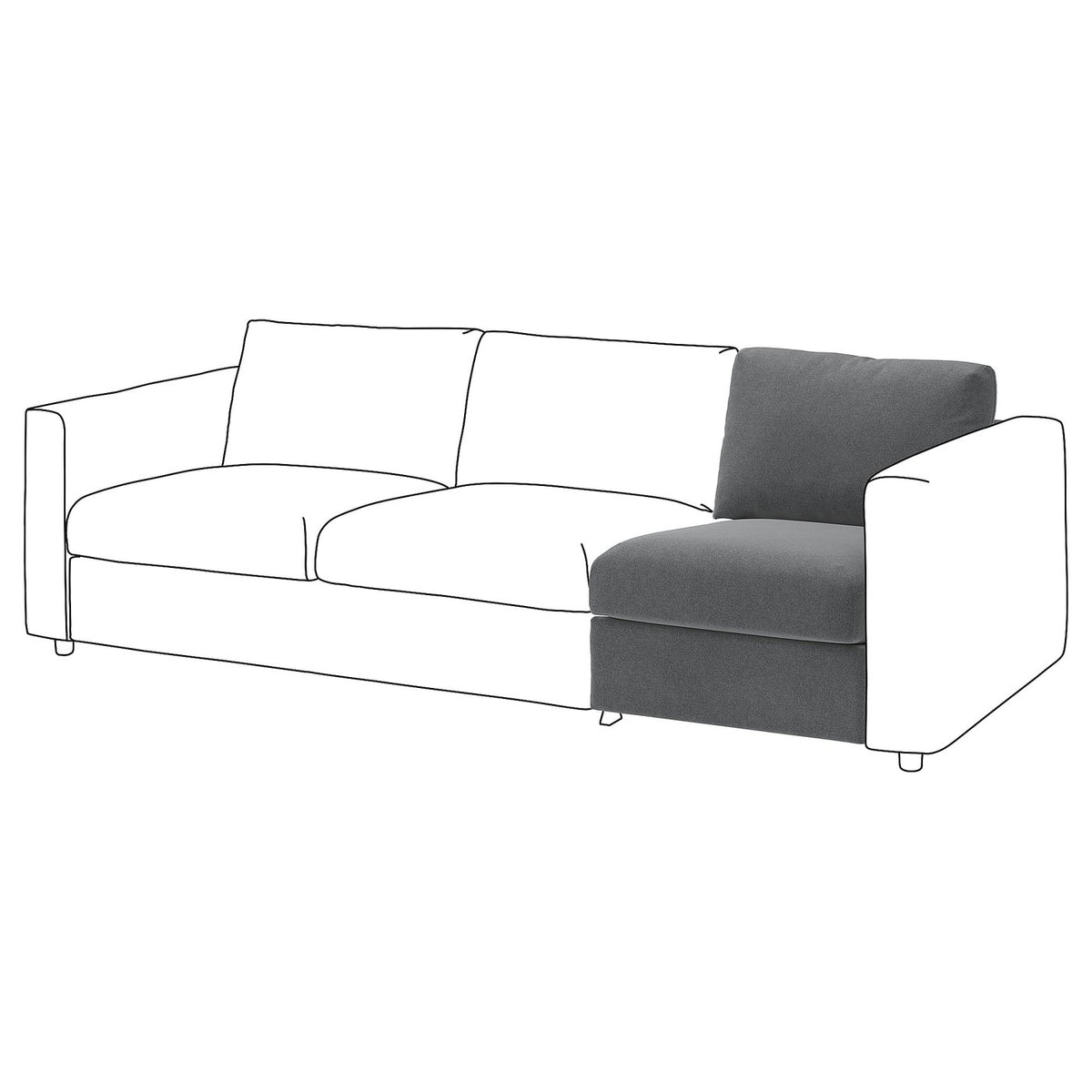 VIMLE 1-seat section, Johanneshov dark grey, 71 cm