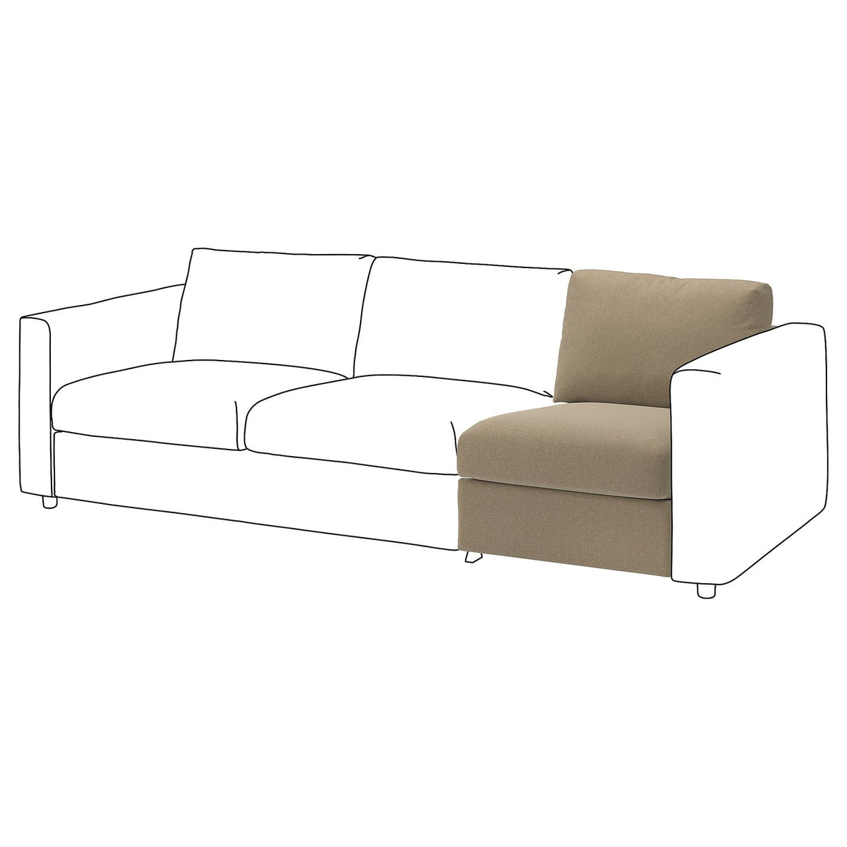 VIMLE 1-seat section, Johanneshov brown-beige, 71 cm