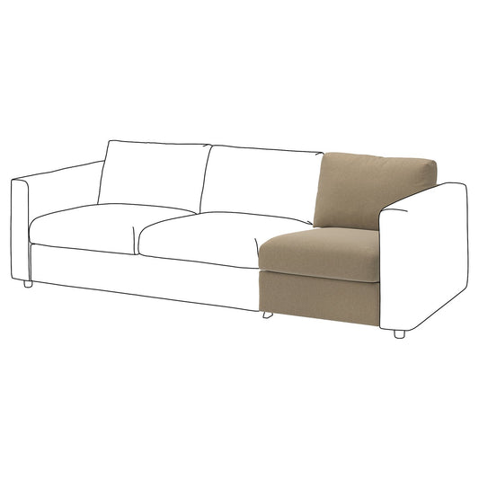 VIMLE 1-seat section, Johanneshov brown-beige, 71 cm