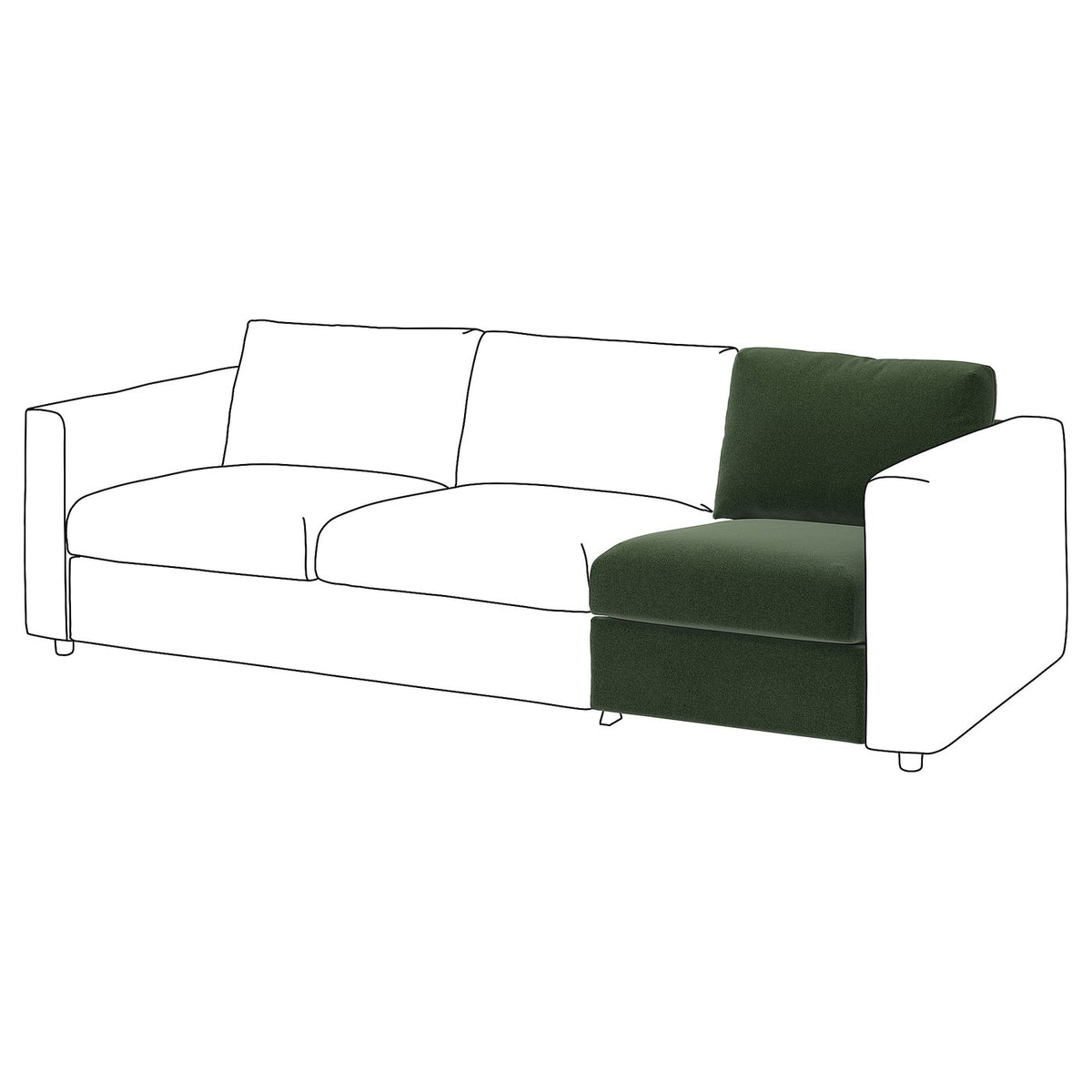 VIMLE 1-seat section, Johanneshov dark green, 71 cm