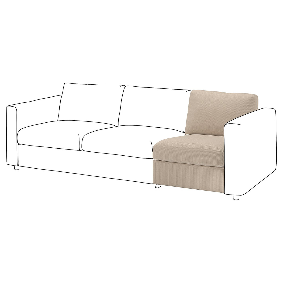 VIMLE 1-seat section, Kelinge beige, 71 cm