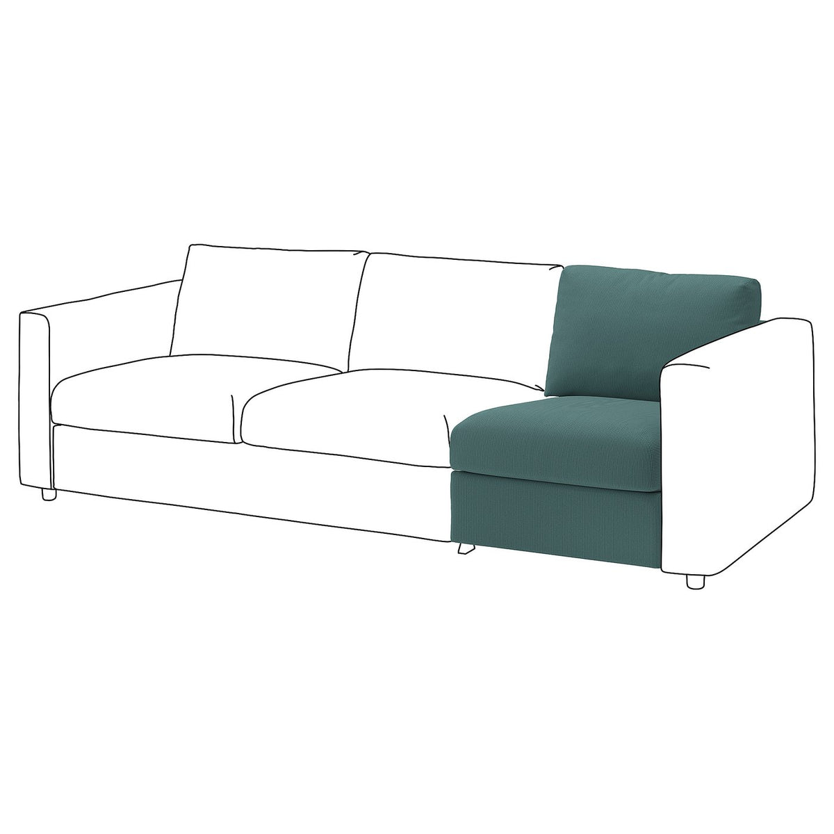VIMLE 1-seat section, Kelinge grey-turquoise, 71 cm