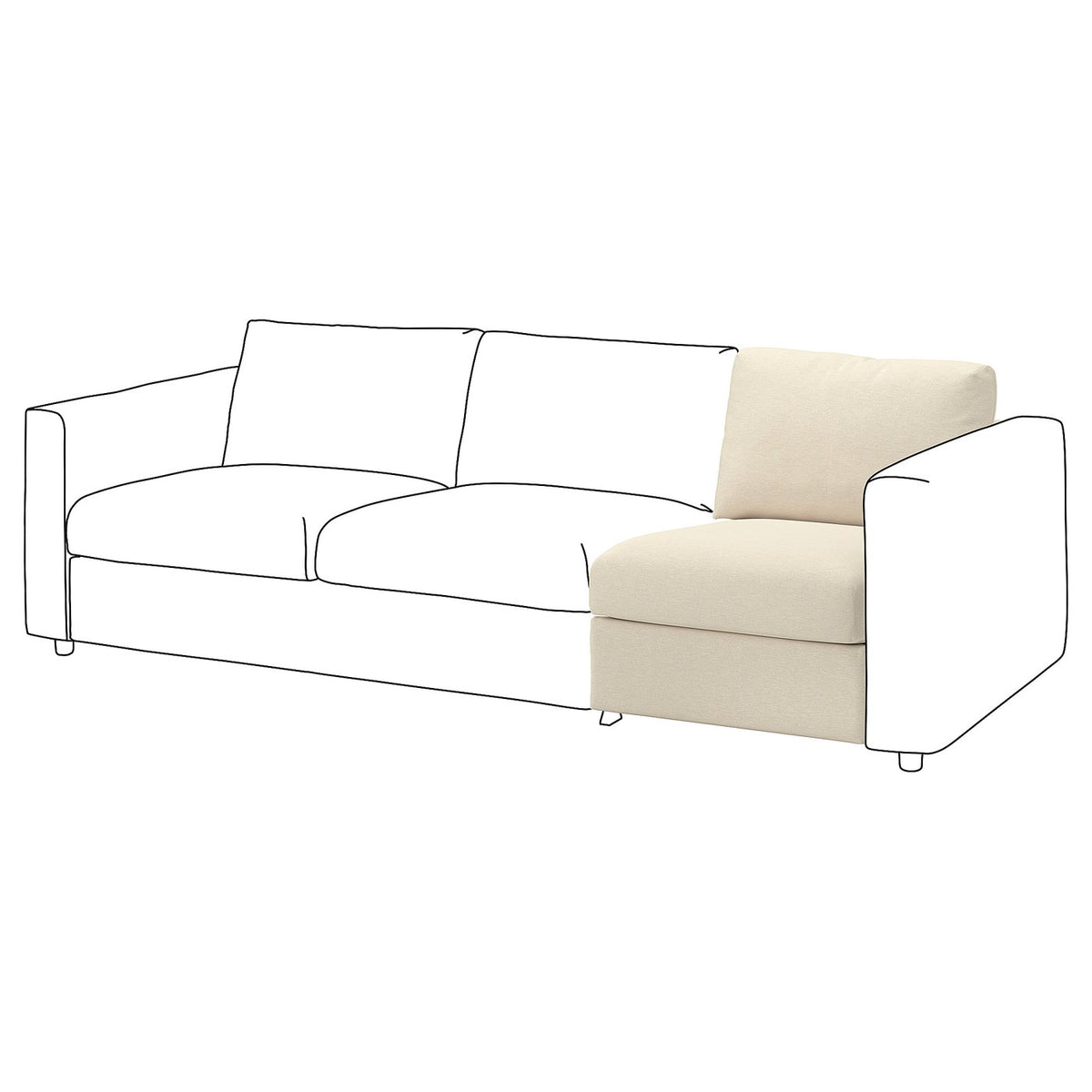 VIMLE 1-seat section, Knäbäck light beige, 71 cm
