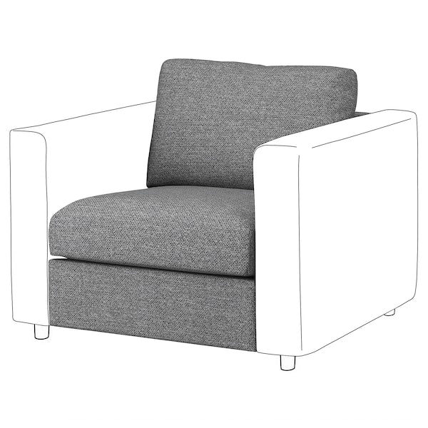 VIMLE - 1-seater element, Lejde grey/black ,