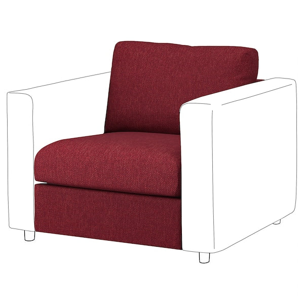 VIMLE - 1-seater element, Lejde red/brown ,