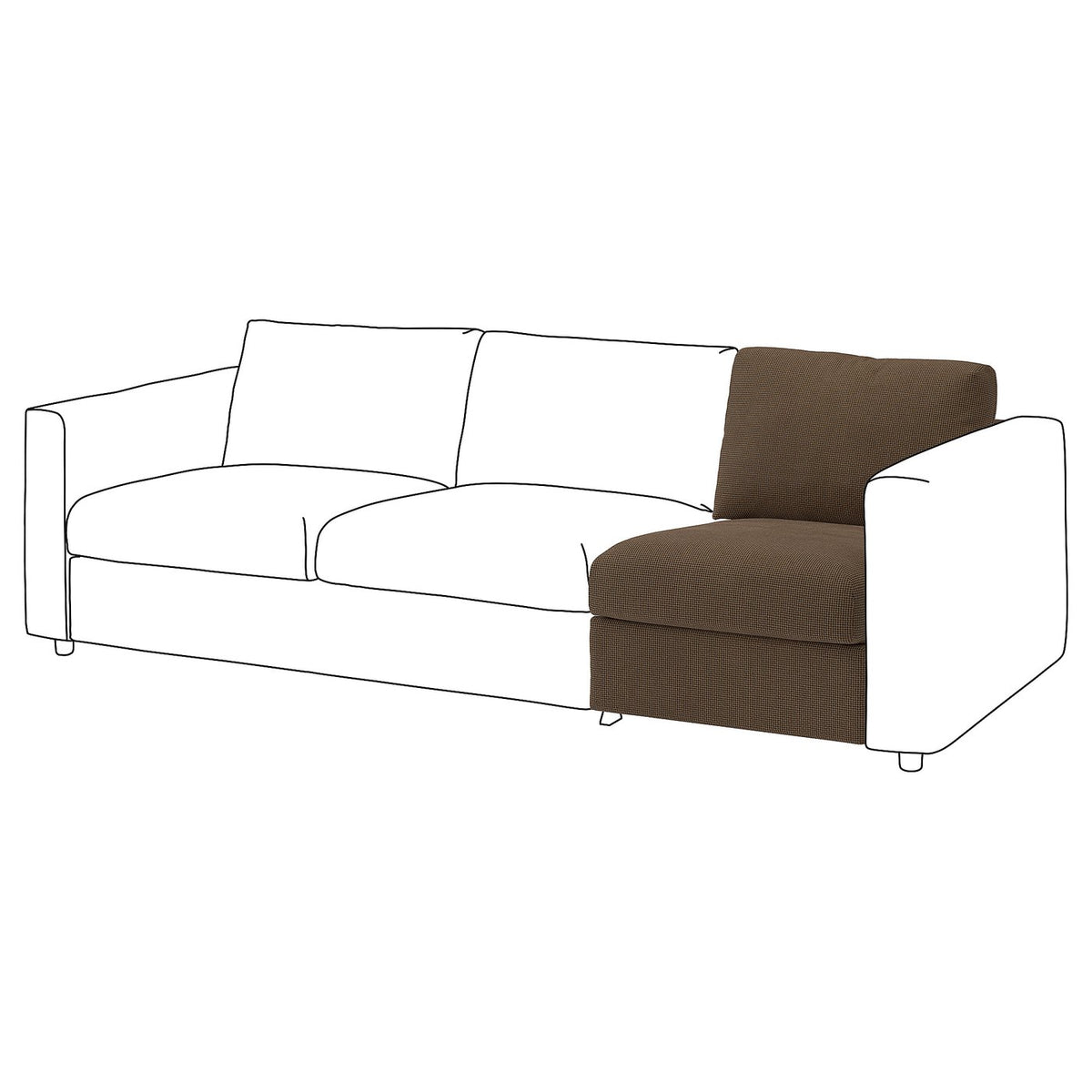VIMLE 1-seat section, Mosshed dark brown, 71 cm