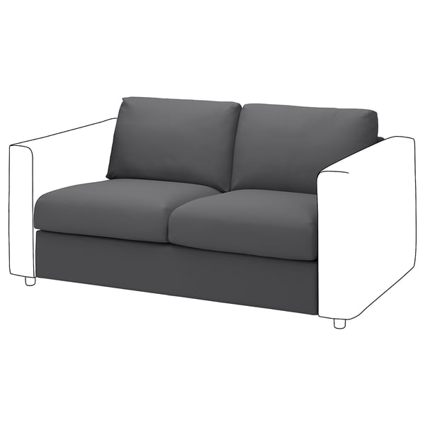 VIMLE 2-seat section, Hallarp grey, 141x83x98 cm
