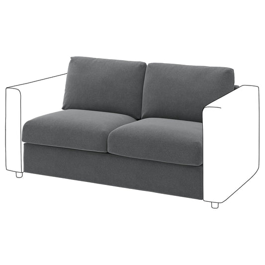 VIMLE 2-seat section, Johanneshov dark grey, 141 cm