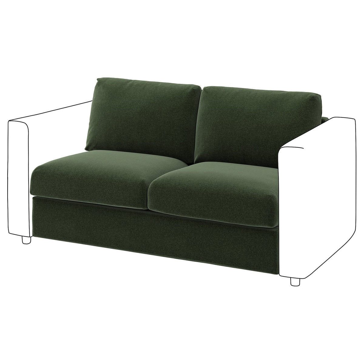 VIMLE 2-seat section, Johanneshov dark green, 141 cm