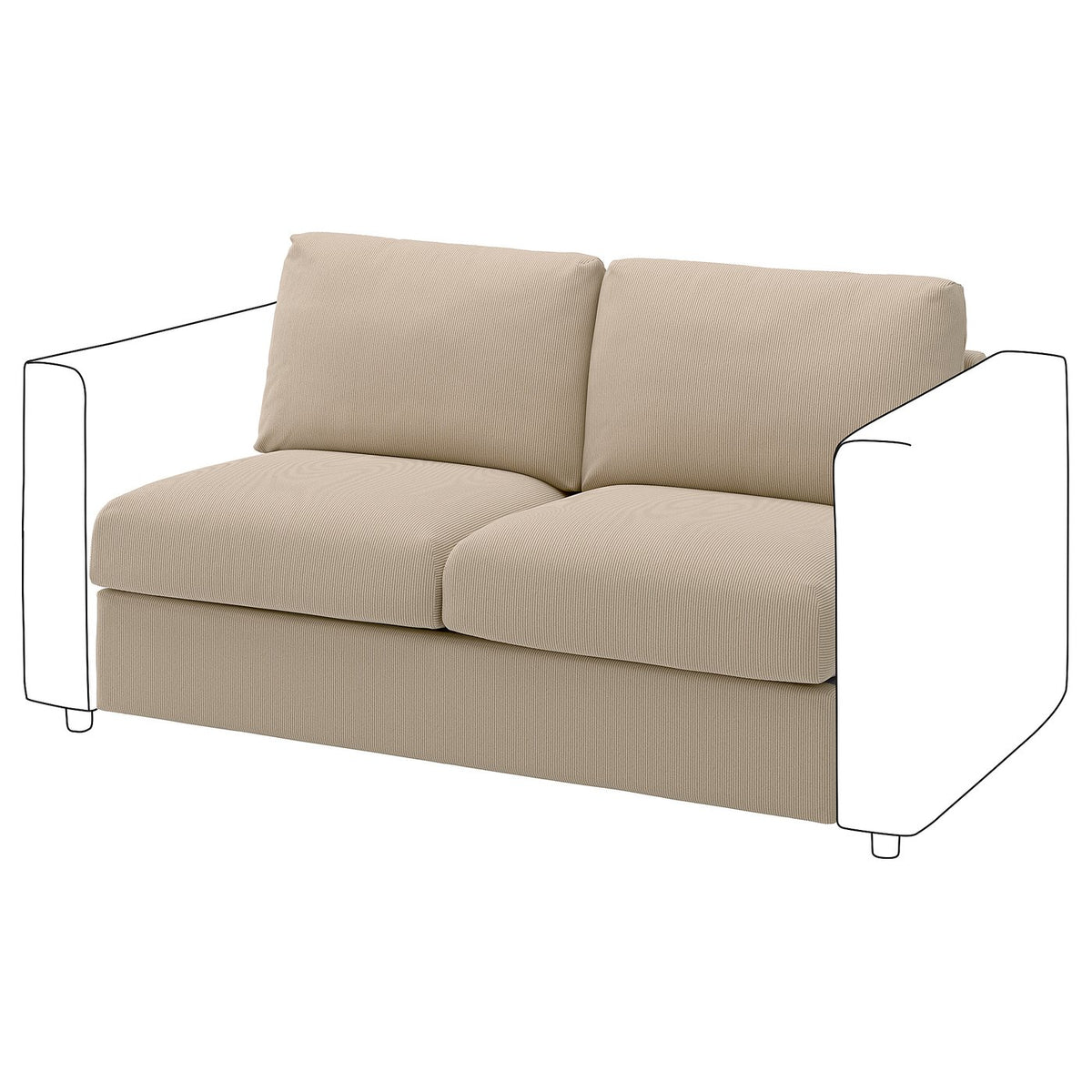 VIMLE 2-seat section, Kelinge beige, 141 cm