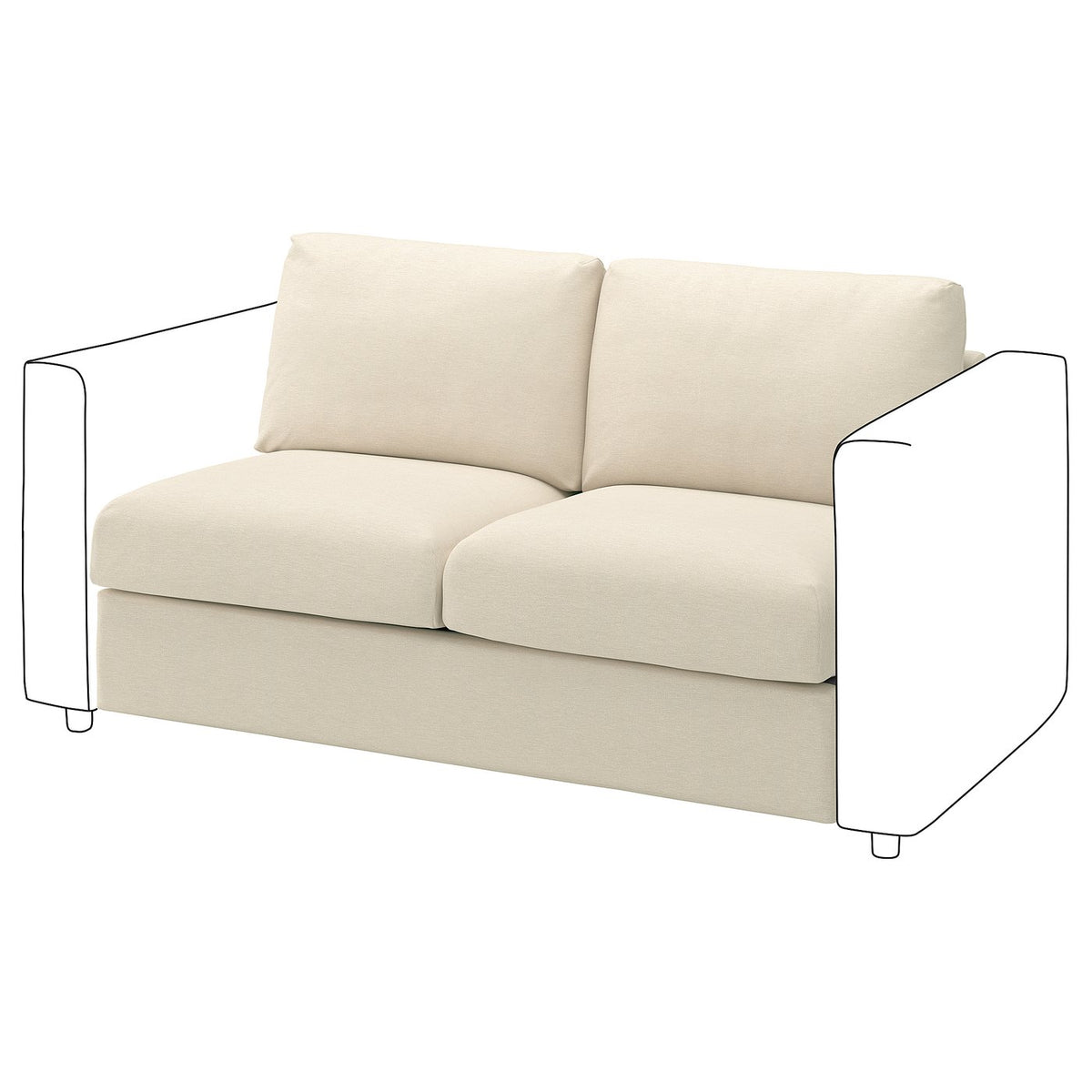 VIMLE 2-seat section, Knäbäck light beige, 141 cm