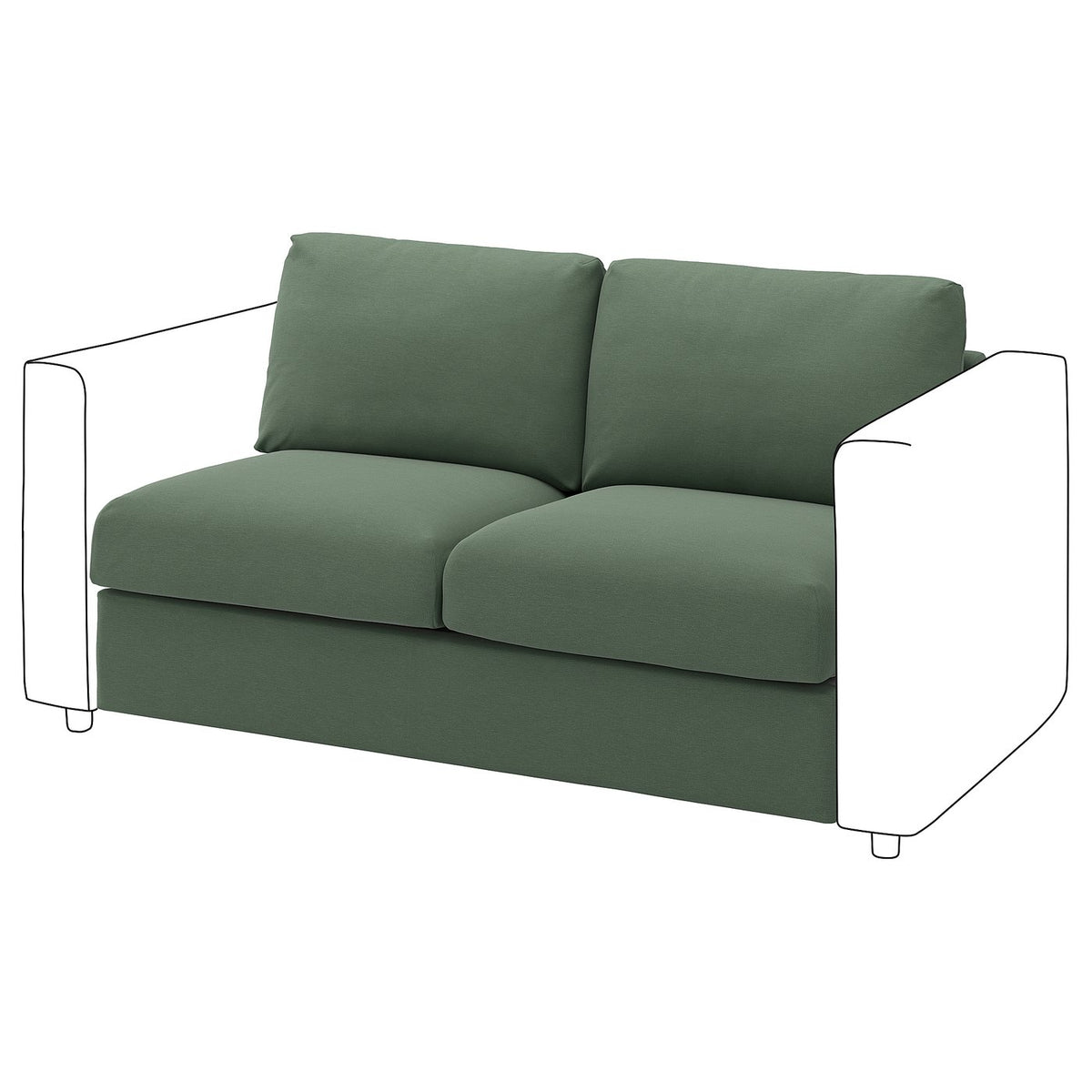 VIMLE 2-seat section, Knäbäck grey-green, 141 cm