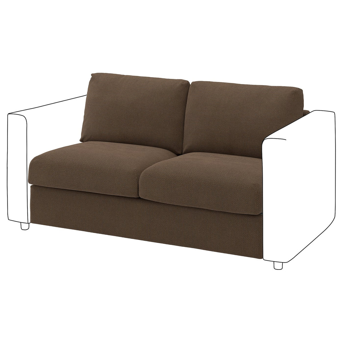 VIMLE 2-seat section, Mosshed dark brown, 141 cm