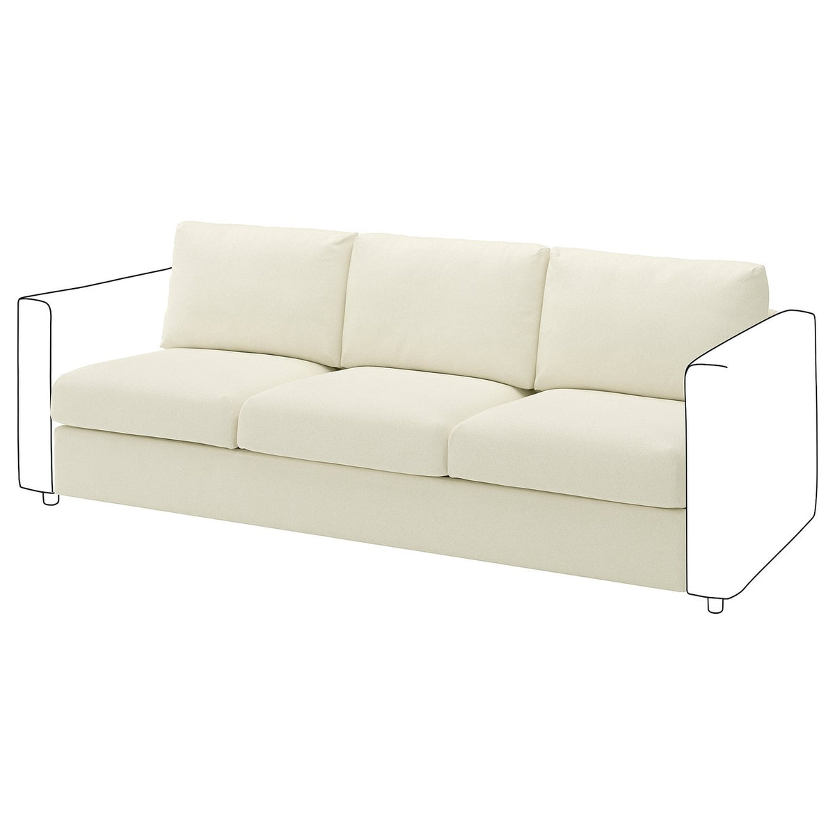 VIMLE 3-seat section, Johanneshov off-white, 211 cm