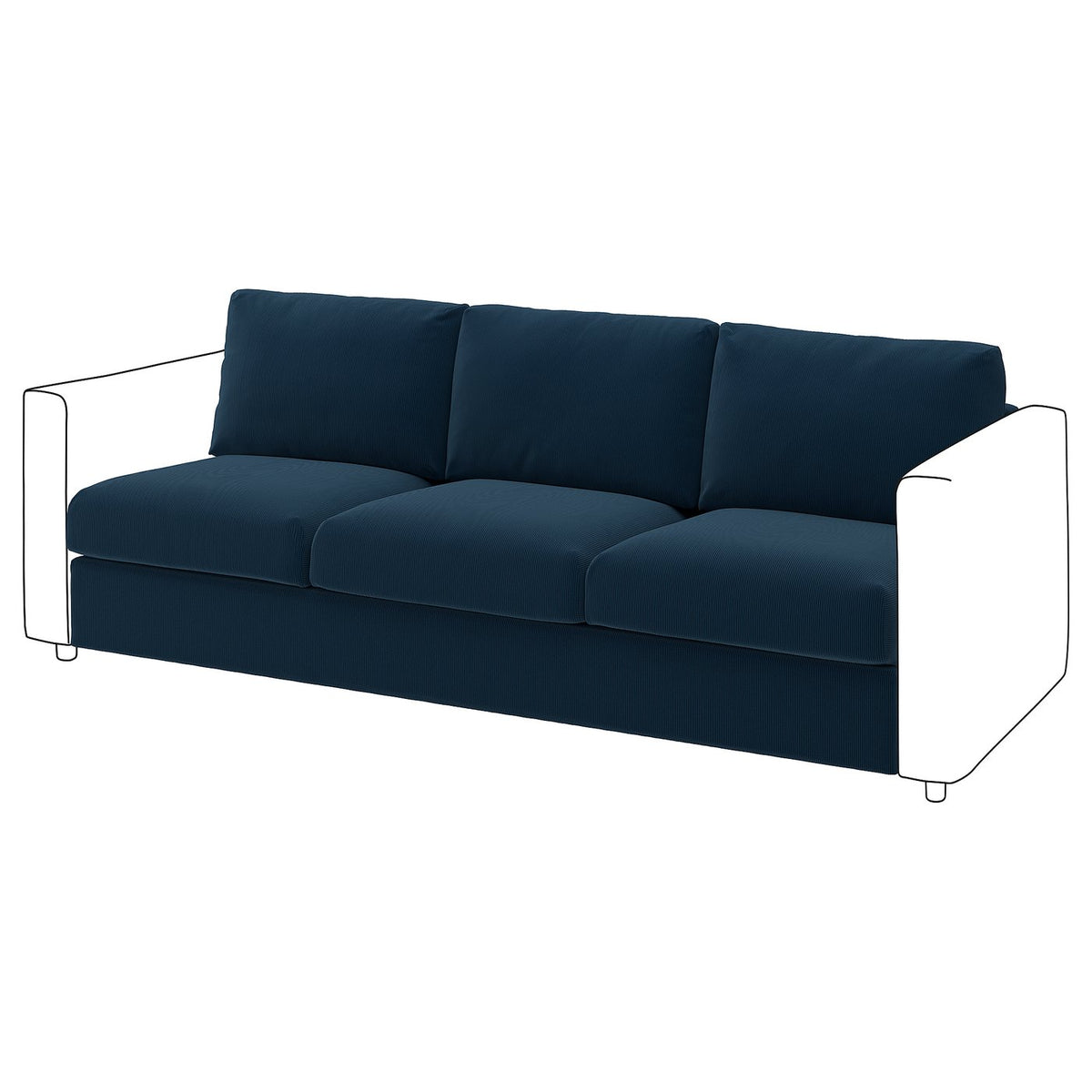 VIMLE 3-seat section, Kelinge dark blue, 211 cm